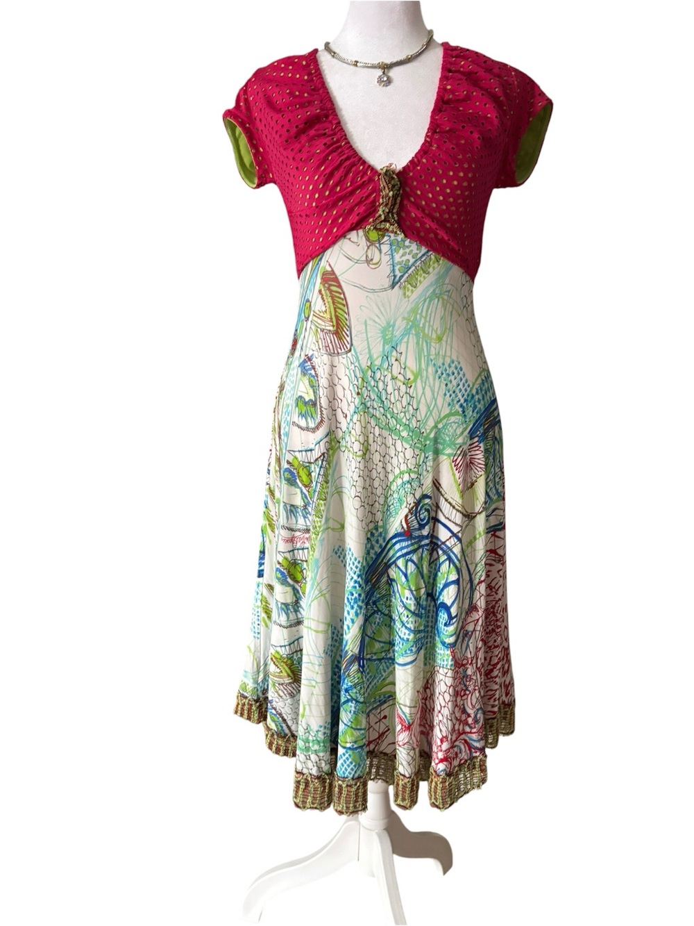 Save the Queen! Boho Mixed Print Dress 🌺 - Picture 4 of 10
